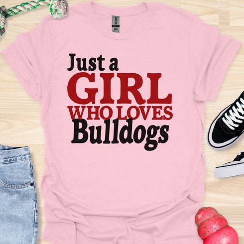 Just a girl who loves bulldogs - V9 - Blocky T-Shirt
